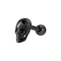 Boucles d'oreilles clous en acier inoxydable 316L pour enfants, forme crâne et cœur, pour cartilage et os de l'oreille, par Superstar Custom