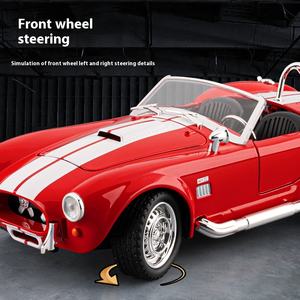 Modelo de Auto Metálico Shelby <span class=keywords><strong>Cobra</strong></span> Convertible Roadster <span class=keywords><strong>1965</strong></span> a Escala 1:24, con Sonido, Luces, Neumáticos con Sistema de Amortiguación, Ideal para Regalo de Cumpleaños - Product Image 3