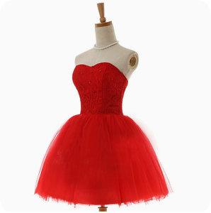 Abiti da Cocktail Senza Spalline con Pizzo e Perline, Vestiti Corti in Tulle a Linea A <span class=keywords><strong>per</strong></span> Feste, Balli <span class=keywords><strong>di</strong></span> Fine Anno, Mini Abiti <span class=keywords><strong>per</strong></span> Cerimonie <span class=keywords><strong>di</strong></span> <span class=keywords><strong>Laurea</strong></span> - Product Image 5