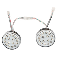 LED Cabochon 60mm AC24V Auto 1-16 Série E14 pour Parc d'Attractions, 16 LED RGB pour Éclairage de Parc à Thème