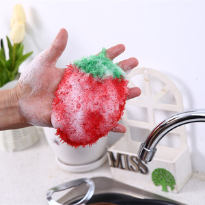 Tampon de lavage de vaisselle personnalisé fait à la main au crochet chiffon de nettoyage anti-rayures corée fruits serviette de cuisine épurateur de cuisine tampon à récurer - Product Image 3