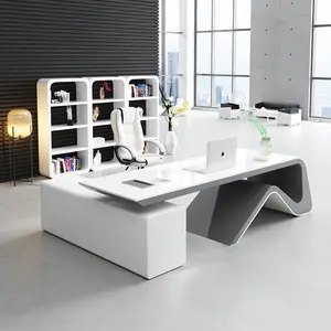 High End Luxury Office Furniture L Shape Design Strong Mobilier De Bureau Home Executive Boss Office Desk Wooden Desk