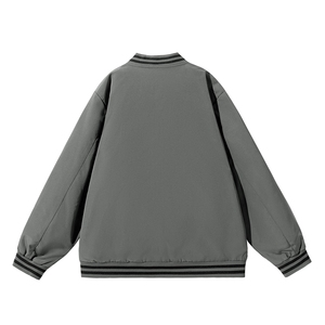 เสื้อแจ็คเก็ตลำลองผู้ชาย คอเบสบอล ฤดูใบไม้ร่วงฤดูหนาว สไตล์ฮ่องกง สวมใส่สบาย ระบายอากาศได้ดี เสื้อโค้ทแฟชั่นวัยรุ่น ทรงหลวม ใหม่ - Product Image 4