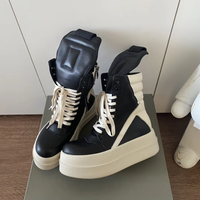2026 Baskets de luxe de créateur de qualité supérieure pour hommes, chaussures de sport tendance noires à lacets, décontractées et épaisses, en cuir tendance européen