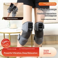 Masseur de genou vibrant chauffant à impulsions électroniques intelligent pour soulager les tensions musculaires, avec sangle de maintien, appareil de massage USB