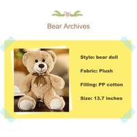 Vente en gros d'ours en peluche multicolores personnalisés avec ruban, jouets en peluche, ours en peluche rembourrés pour cadeau