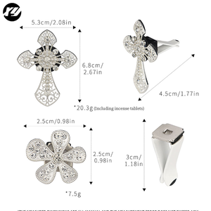 여성용 쥬얼리 웨딩 선물 <span class=keywords><strong>DIY</strong></span> 디퓨저 라인스톤 아울렛 향수 클립 블링 크리스탈 꽃 십자가 자동차 방향제 - Product Image 6