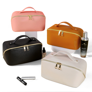 Ready to Ship Products High Capacity Portable Waterproof Pencil Pouch Women Travel Makeup Organizer PU Leather Cosmetic Bag - Product Image 1