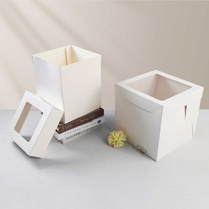 Plain White Tall Cake Box with Window Wholesale 10x10x10'' Pastry Box Food Grade Large Cake <b>Boxes</b> - Product Image 3