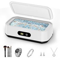 Layar Digital LED 5 Kecepatan 40W Kontrol Sentuh Pembersih Ultrasonik Timer Digital Kapasitas 650ml 49 KHZ untuk Kacamata Jam Tangan Lainnya