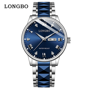 <span class=keywords><strong>Longbo</strong></span> 83702 Thời Trang Thạch Anh Phong Trào Sang Trọng Cổ Điển Không Gỉ Ban Nhạc Kim Cương Quay Số Vàng Kép Lịch Tự Động Ngày Cho Mens Đồng Hồ Đeo Tay - Product Image 6