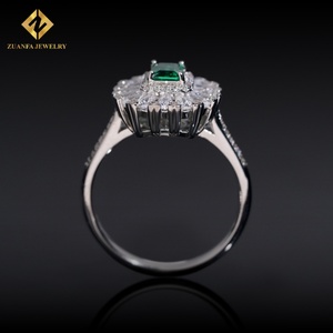 เครื่องประดับชั้นดีแหวนเพชร VVS มรกต S925ชุบเงินสำหรับงานแต่งงานและงานปาร์ตี้ของผู้หญิง - Product Image 2