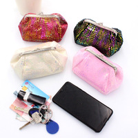Logo Kustom Kantong Koin Laser Dompet Wanita Kunci Tas Kosmetik Gesper Clutch Dompet Koin Gesper Snap Penutupan Tas Lipstik