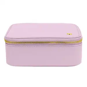 Wholesale Custom Logo Leather Large Cosmetic Makeup Bag Pencil Case Zipper Pouch