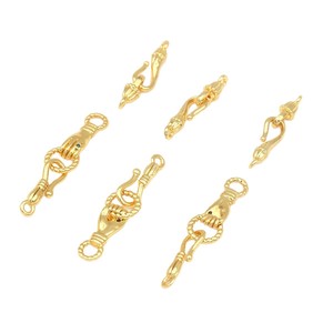 Cierre de anzuelo con acabado en oro de 18k que conserva el color, hebilla con acabado de flor de campanilla, cierre de conexión, pulsera y collar hechos a mano DIY - Product Image 5