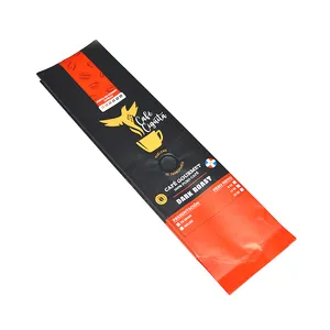 Costom Bedrukte Gelamineerde Opslag Koffiestick 250G Black Side Gusset Gemalen Koffie Scrub Verpakking Voor Snack Verpakking