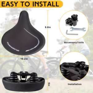 Venta caliente stock en EE. UU. almacén de cuero sintético negro cómodo sillín de Bicicleta de ciudad para las mujeres - Product Image 6