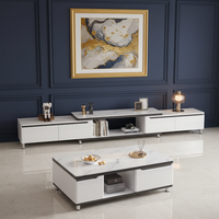 Table basse et meuble TV combinés pour petit appartement, salon, meuble TV moderne minimaliste extensible multifonctionnel sur pied