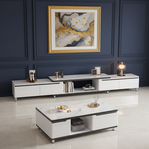 Table basse et <span class=keywords><strong>meuble</strong></span> <span class=keywords><strong>TV</strong></span> combinés pour petit appartement, salon, <span class=keywords><strong>meuble</strong></span> <span class=keywords><strong>TV</strong></span> moderne minimaliste extensible multifonctionnel sur pied - Product Image 6