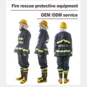 Combinaison de pompier réfléchissante bleu-vert, matériau durable multicouche, tenue de sécurité incendie - Product Image 6