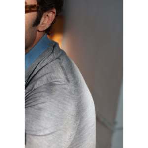 Suéter Clásico Heyfoo para Hombre, Cuello en V, Gris-1, Cachemira, Calibre 18, Cálido para Invierno, Tejido Jacquard, Logotipo Decorativo, Mangas Largas - Product Image 1