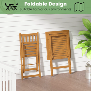 Ensemble de bistrot de patio en 3 pièces, mobilier de patio, ensemble de conversation en bois d'extérieur <span class=keywords><strong>avec</strong></span> 2 chaises pour <span class=keywords><strong>piscine</strong></span>, plage, cour, balcon, véranda - Product Image 3