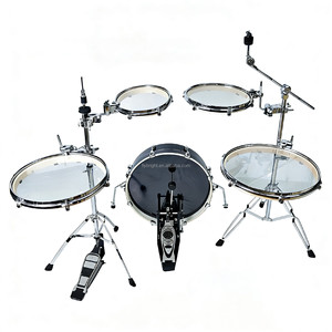 Set di Pad per Batteria Acustica Portatile Pieghevole Regolabile da 6/8/10/12/13/14/16 Pollici per Pratica di Percussioni (Rullante, <span class=keywords><strong>Tom</strong></span>, Grancassa) - Product Image 6