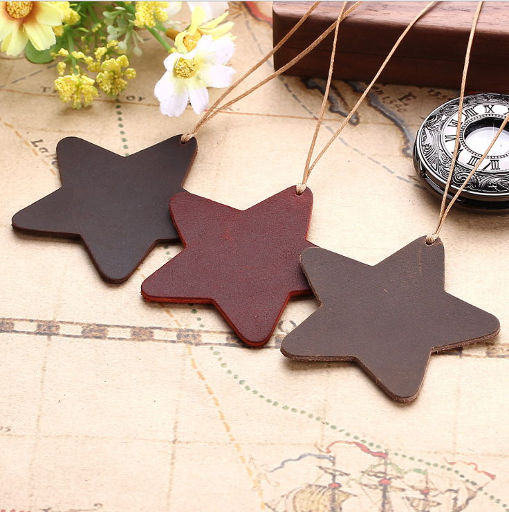 Кожаные закладки для книг ручной работы, роскошная кожаная Закладка, креативный пятизвездочный дизайн, Классическая Закладка для книг, сумка, подвесные украшения