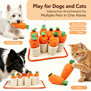 Jouet interactif pour chien, puzzle d'enrichissement olfactif, carotte qui couine - Product Image 6