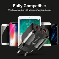 Charge rapide 3.0 USB chargeur LED affichage 2 ports charge rapide chargeur de téléphone portable adaptateur pour iPhone 11 Samsung Xiaomi tablettes