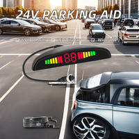 Système de capteur de stationnement de camion 4 pièces Radar alarme d'angle mort inversion LED rétro-éclairage affichage vue arrière 24V capteur de stationnement pour camion
