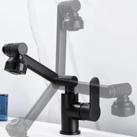Robinet de cuisine en acier inoxydable à rotation 1080 degrés, structure robotique, mitigeur d'eau chaude et froide pour lavabo de salle de bain