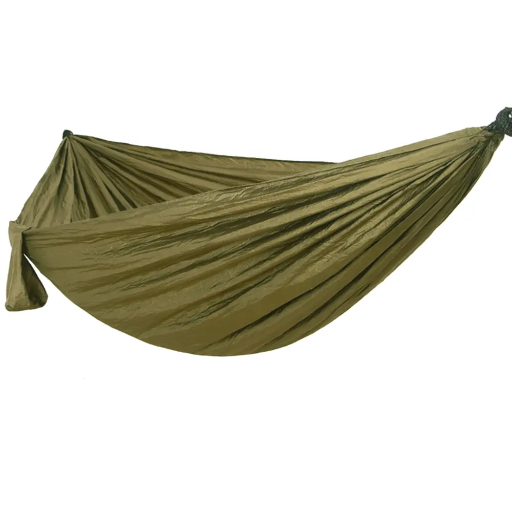 Fabriek Direct Legergroen 210T Parachute Draagbare Nylon Stof 2 Persoon Camping Hangmat (Army Green)