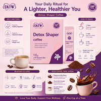 OKTW Poudre de café détoxifiante et amincissante pour une digestion saine, un nettoyage et une perte de poids, en stock, échantillons gratuits, marque privée