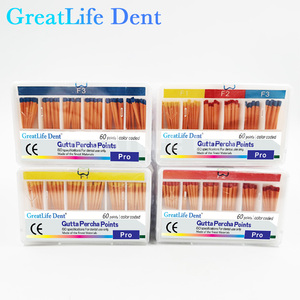 Points de gutta-percha coniques Greatlife <span class=keywords><strong>Dent</strong></span> F1-F3, fournitures endodontiques de haute qualité pour la thérapie canalaire en clinique dentaire - Product Image 6