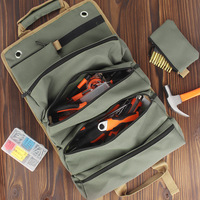 Kit d'outils d'électricien enroulable, sac de rangement portable pour réparations, multifonctionnel, matériel automobile, fermeture à glissière
