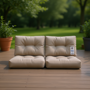 Cojines para Paletas de Exterior en Tela Taupe, Juego de 2 Piezas, Rectangulares, Acolchados, para Uso en Todas las Estaciones - Product Image 2