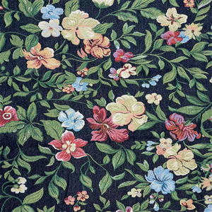 Tessuto per tappezzeria in velluto jacquard floreale tinto in filo rosa, beige e verde, traspirante, venduto al metro - Product Image 3