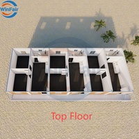 WinFair China Maison modulaire préfabriquée démontable à étages, à toit en pente, en conteneur maritime, pour dortoir