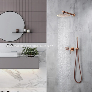 Ensemble de douche mural en acier inoxydable doré rose, mitigeur thermostatique chaud/froid, jet de douche doux et massant - Product Image 2