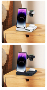 Nouveau produit 2026 : Station de charge sans <span class=keywords><strong>fil</strong></span> magnétique pliable 6-en-1 rapide 15W <span class=keywords><strong>avec</strong></span> votre logo - Product Image 6