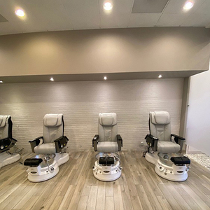 Sillón de Pedicura Eléctrico de Lujo con Base Redonda, Estilo 2022, de Cobre y Vidrio, con Bandeja de Manicura para Salón de Uñas - Product Image 2