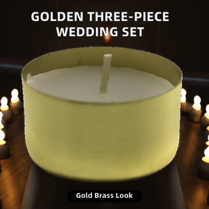 Golden <b>Brass</b> <b>Candlestick</b> Holder Set for Wedding Christmas Valentine's Day Birthday-Durable Aromatherapy Candle - Product Image 2