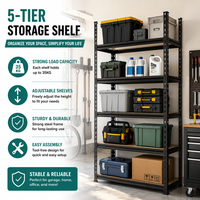 Étagères de rangement en acier réglables à 5 niveaux, étagères de garage en acier sans boulons, étagères de rangement pour la maison