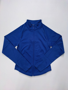 Nouvelle conception de vêtements de sport pour la salle de sport, veste de sport à manches longues à fermeture éclair, coupe ajustée, haute élasticité, effet seconde peau, pour femmes, pour la course à pied - Product Image 6