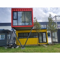 Maison conteneur à 2 étages, fabrication directe usine, maison préfabriquée, maison mobile, structure en acier, terrasse sur le toit pour bureau et habitation, vente en gros
