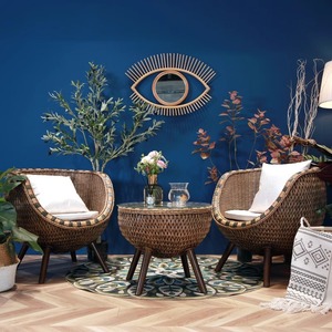 Meubles de <span class=keywords><strong>jardin</strong></span> modernes en forme de boule, ottoman rond en rotin <span class=keywords><strong>tressé</strong></span> large, chaises longues KC159 - Product Image 1