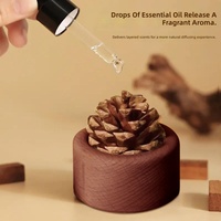 Diffuseur d'huiles essentielles créatif en forme de pomme de pin pour la maison et la voiture, sans flamme, en bois de pin, pour aromathérapie et décoration de bureau