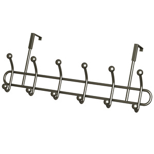Organizador de ropa con ganchos para colocar detrás de la puerta, estante de almacenamiento montado en la pared sin necesidad de taladrar para dormitorio, baño, cocina, entrada. - Product Image 2