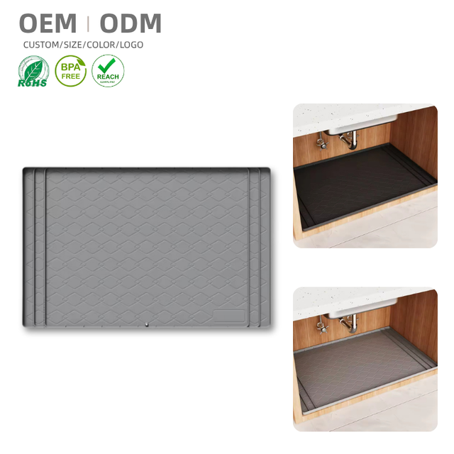 Hot SaleWaterproof Under Sink Mat Silicone Antifouling Waterproof Cabinet Protection Mats Can Cropped Size Bathroom Cabinet Tray